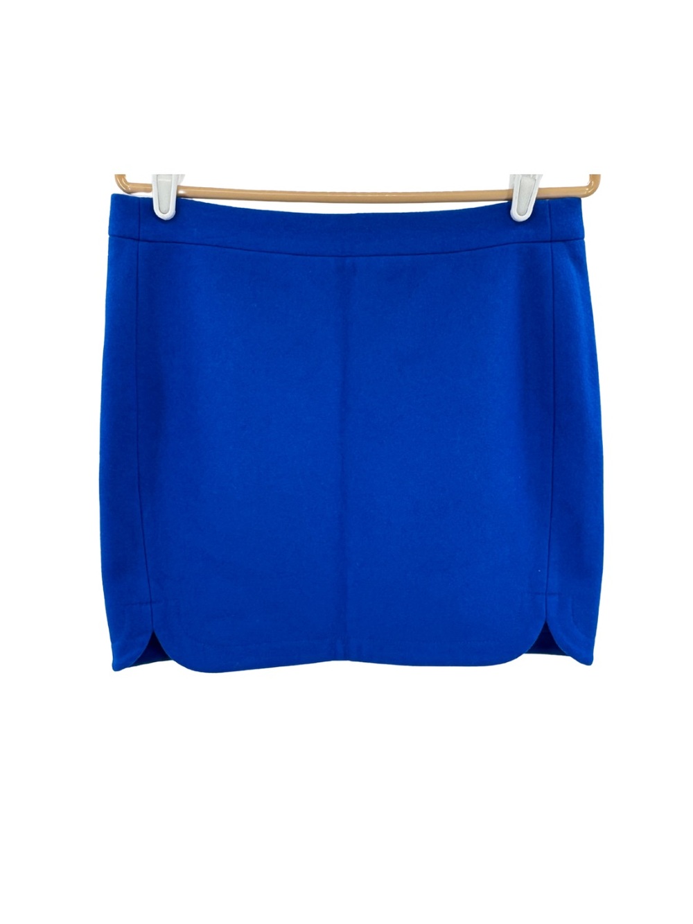 J. Crew Electric Blue Wool blend Tulip Trim Mini Skirt 8 casual preppy colorful